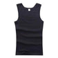 slash neck, casual fit, solid, summer knit vest – Breathable men's cotton tank top