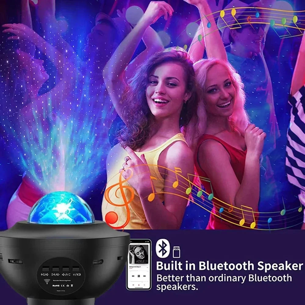 Starry Colorful Galaxy Projector Night Light Child Bluetooth Music Lamp Gift