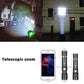 High Power LED Flashlights Zoomable Camping Torch with T6 LED, Water-Resistant, 4 Lighting Modes, USB Charger, Outdoor Emergency Light