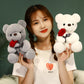 Teddy2026 Edition Bear Plush With Rose White Kawaii Stuffed Doll Romantic Valentines Day Gift