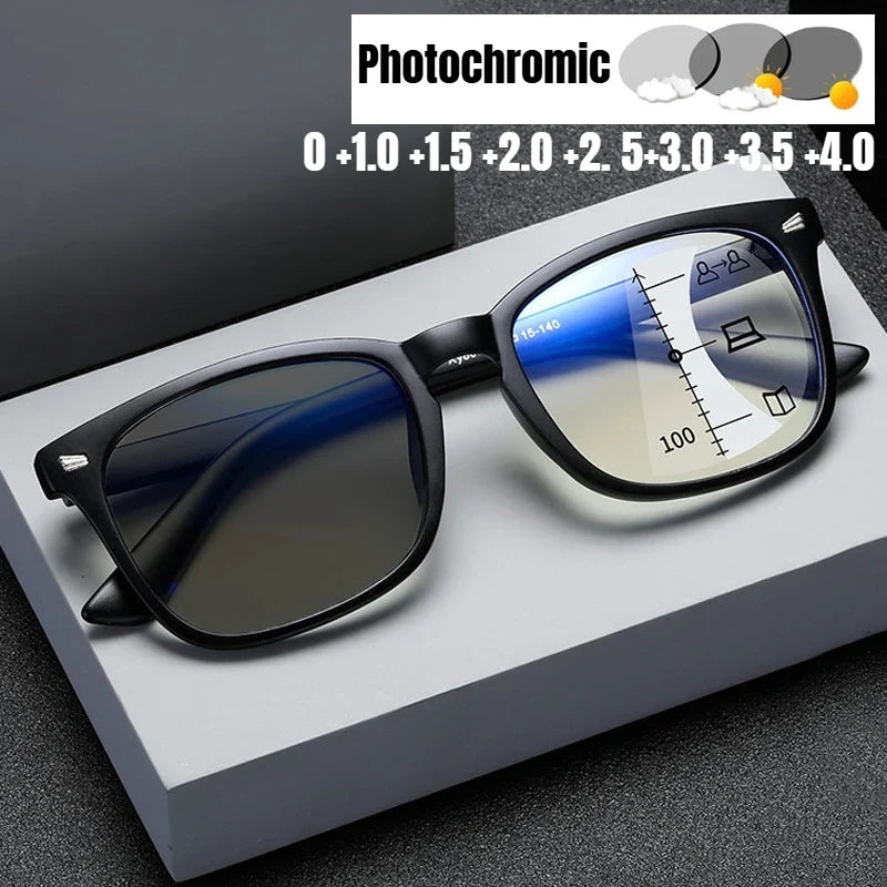 Reading Photochromic Sunglasses Multifocal Glasses Fall 2026 Color Changing Progressive Presbyopia Lenses Outdoors