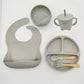 Baby Silicone Tableware Kit 8 Piece Suction Bowls Divided Plate Bib Spoon Fork Fall 2025 Self Feeding Aid