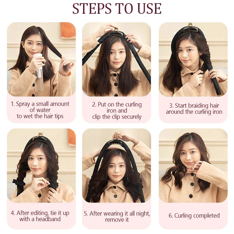 Heatless2025 Edition Hair Curlers Silk Headband Ribbon Rollers Overnight No Heat Styling Device Sleep Curls