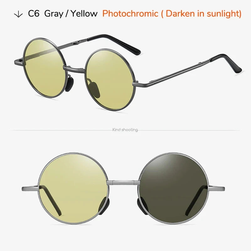 Sunglasses Photochromic Foldable Polarized Round Frame Summer 2026 Glare Reduction for Driving