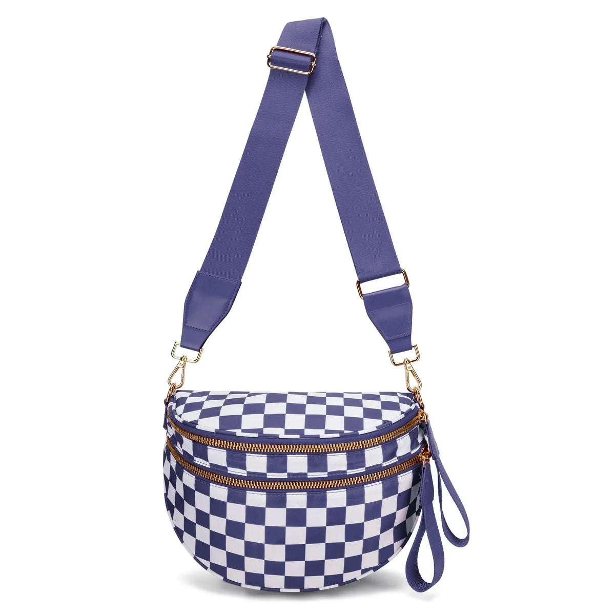large capacity bum bag, adjustable crossbody mommy travel bag – Casual women's checkered fanny pack