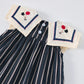 Light girls' dress - sailor collar, striped pleated skirt, cotton-elastane blend, summer casual