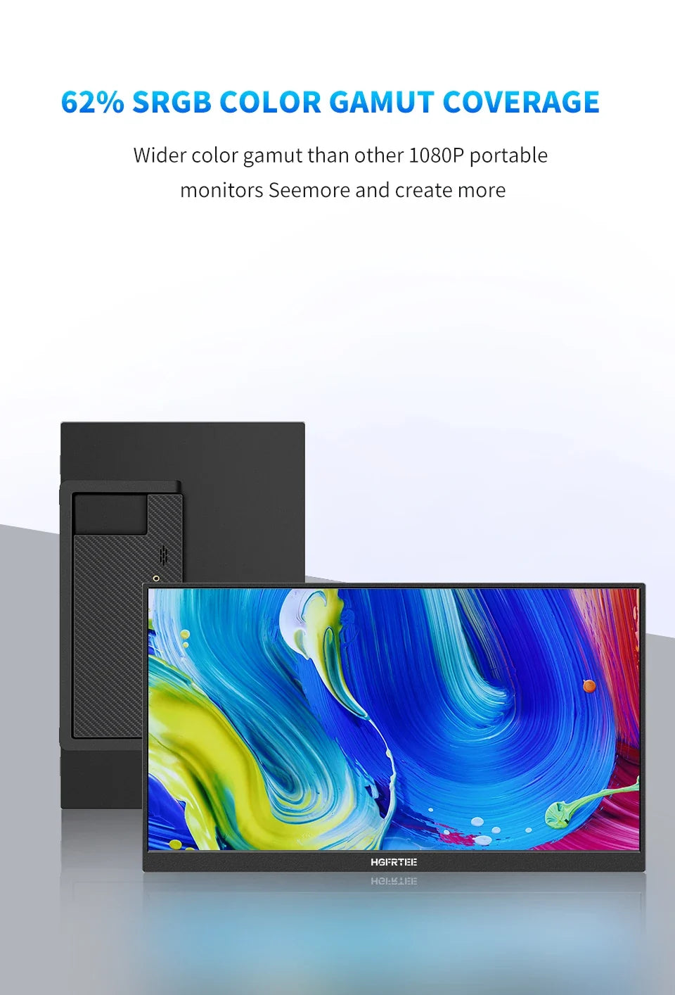 Travel-Friendly 15.6 Inch FHD IPS Monitor Dual Screen USB C