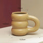 Ceramic Mug Comfort-Grip Handgrip Sculptural Scandinavian Coffee Cup Fall 2025, Oversized Handle Cozy Gift