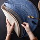 6pcs Round Woven Ramie Placemats - Anti-Slip Table Mats for Dining, Kitchen & Cafe Use