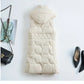 Light Cozy Women Long Puffer Vest - Hooded Down