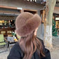 Women's Insulating Faux Fur Winter Hat - Rolled Brim, Plush