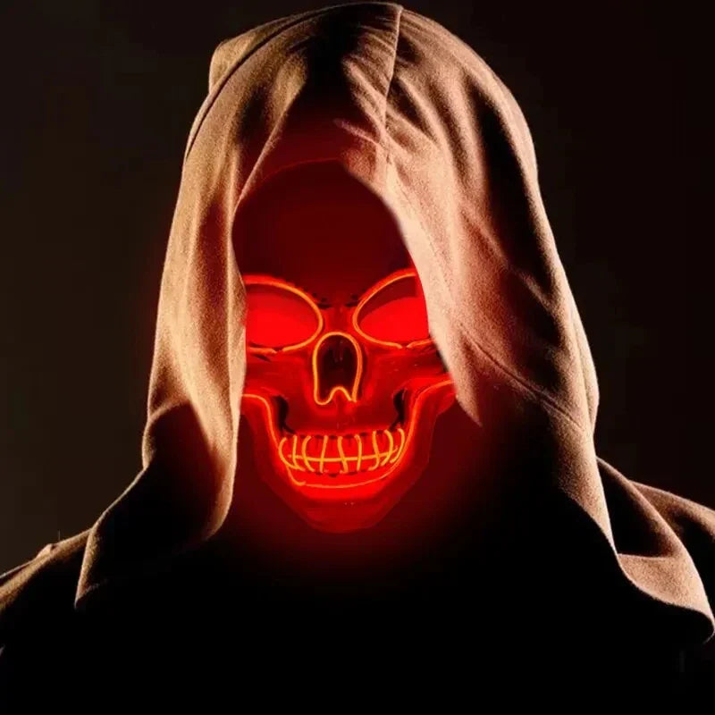 Skull LED Mask Full Face Glowing Terror Mask Halloween Fall 2025 Masquerade Party Costume Mask Breathable
