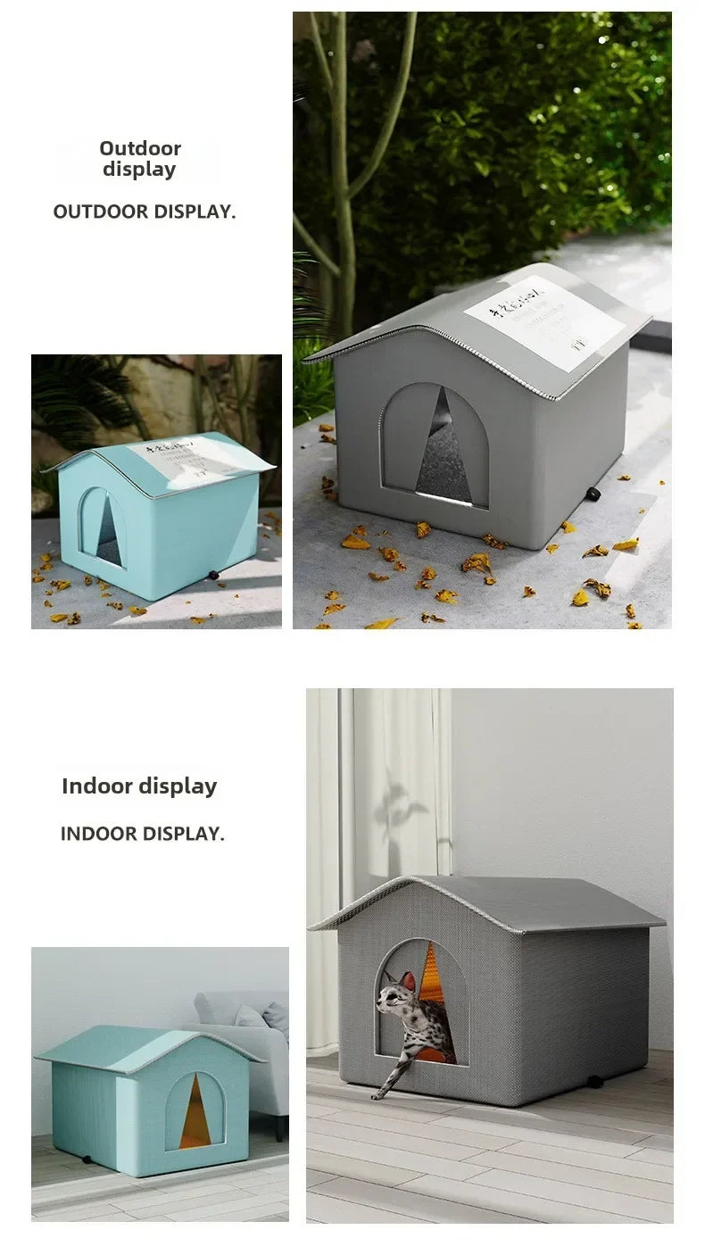 Pet House Water-Resistant Outdoor Shelter For Compact Dogs And Cats Foldable Winter 2026 Warm Cave Bed Washable