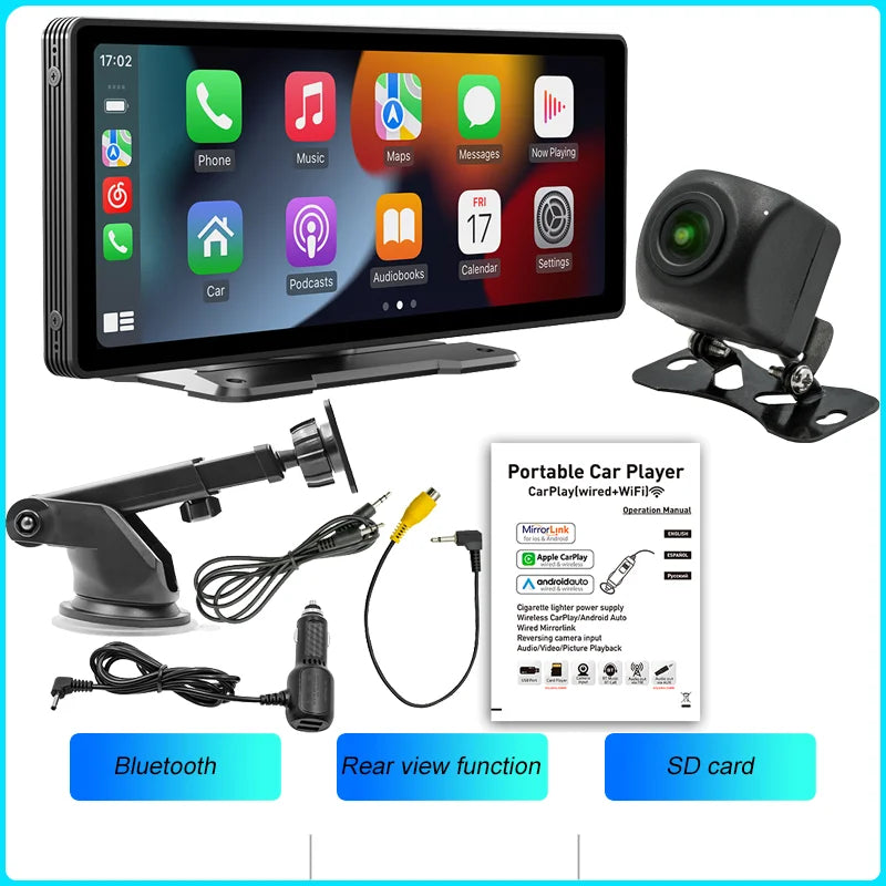 CarPlay2025 Edition Cordless Head Unit 10.26 Inch IPS HD Car Stereo With Rear View Camera Android Auto Fall