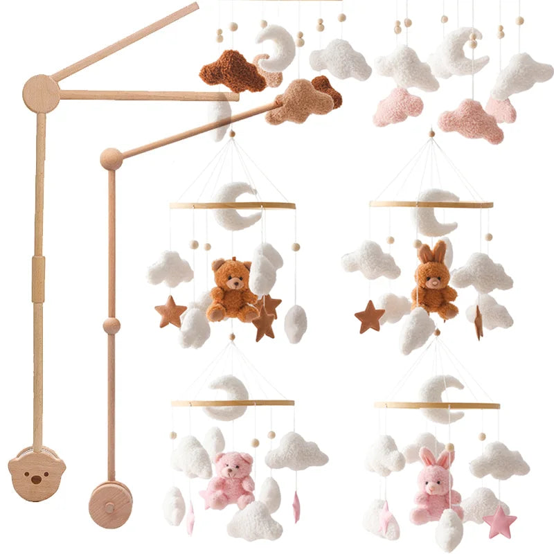 Crib Baby Mobile Wooden Nursery Newborn Sensory Toys