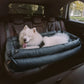Pet Outing Lathe Deluxe Faux Leather Dog Car Seat - Travel-Friendly Booster Bed for Cats and Dogs