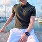 Breathable Silk Mesh Mens Polo Shirt, Short Sleeve with Ribbed Collar, Lightweight and Stylish for Summer-1
