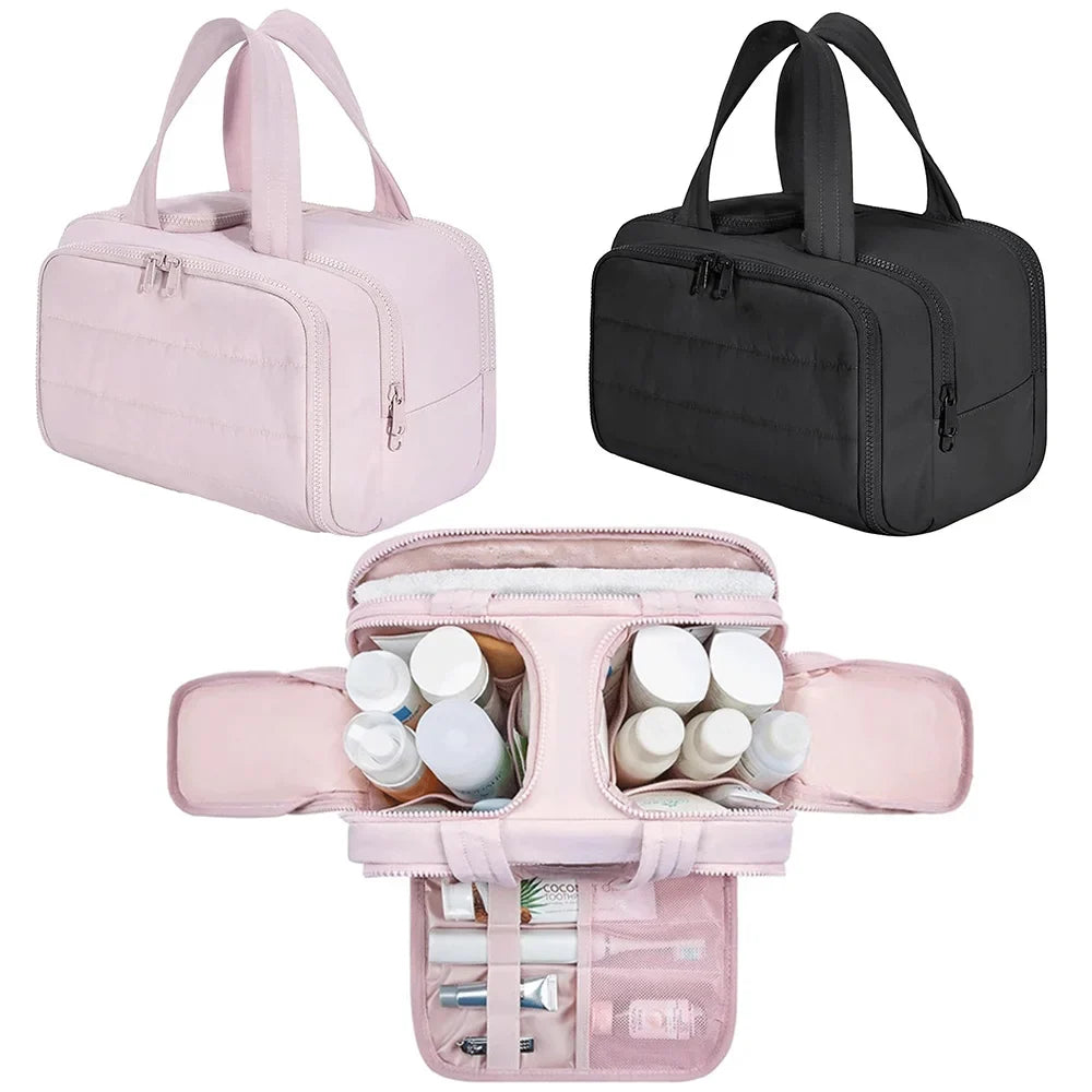 large capacity wash bag, bathroom toiletries partition organizer – Water-Resistant women's travel cosmetic bag
