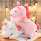 25CM Lying Unicorn Plush Toy - Plush Cute White Pink Horse for Kids Girls Birthday Gift