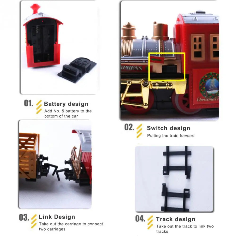 Top-Grade Remote Control Motor-Driven Train Kit - Creative Christmas Gift for Kids, Fun Train Toy with Music and Lights