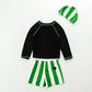 Fast-dry baby boys' swimwear set - long-sleeve top and shorts, polyester, for swimming