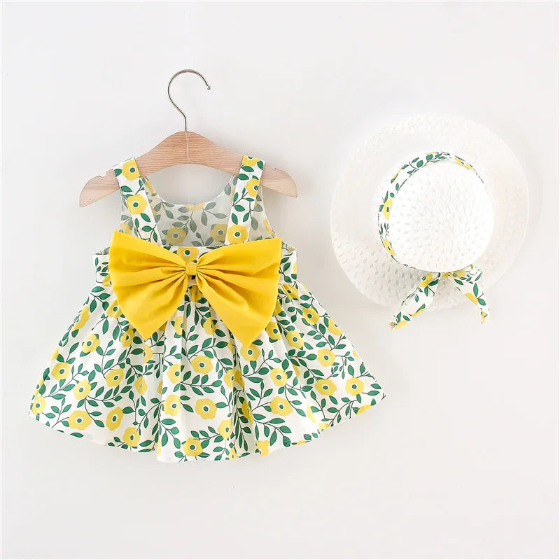 floral a-line, flowy cotton-polyester, for summer beach party – Plush baby girl dress