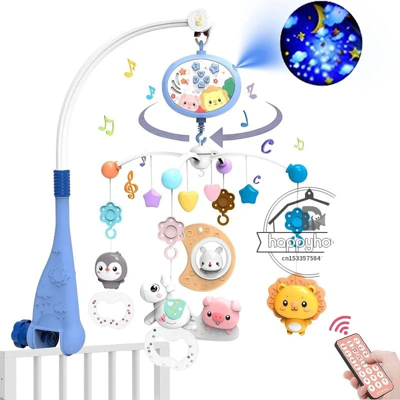Mobile Crib Remote Music Light Newborn Sensory Toys