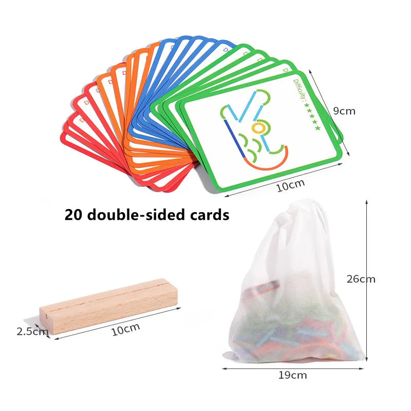 Quality Good Wooden Creative Sticks Puzzle Game - Montessori Educational Toy for Kids Gift