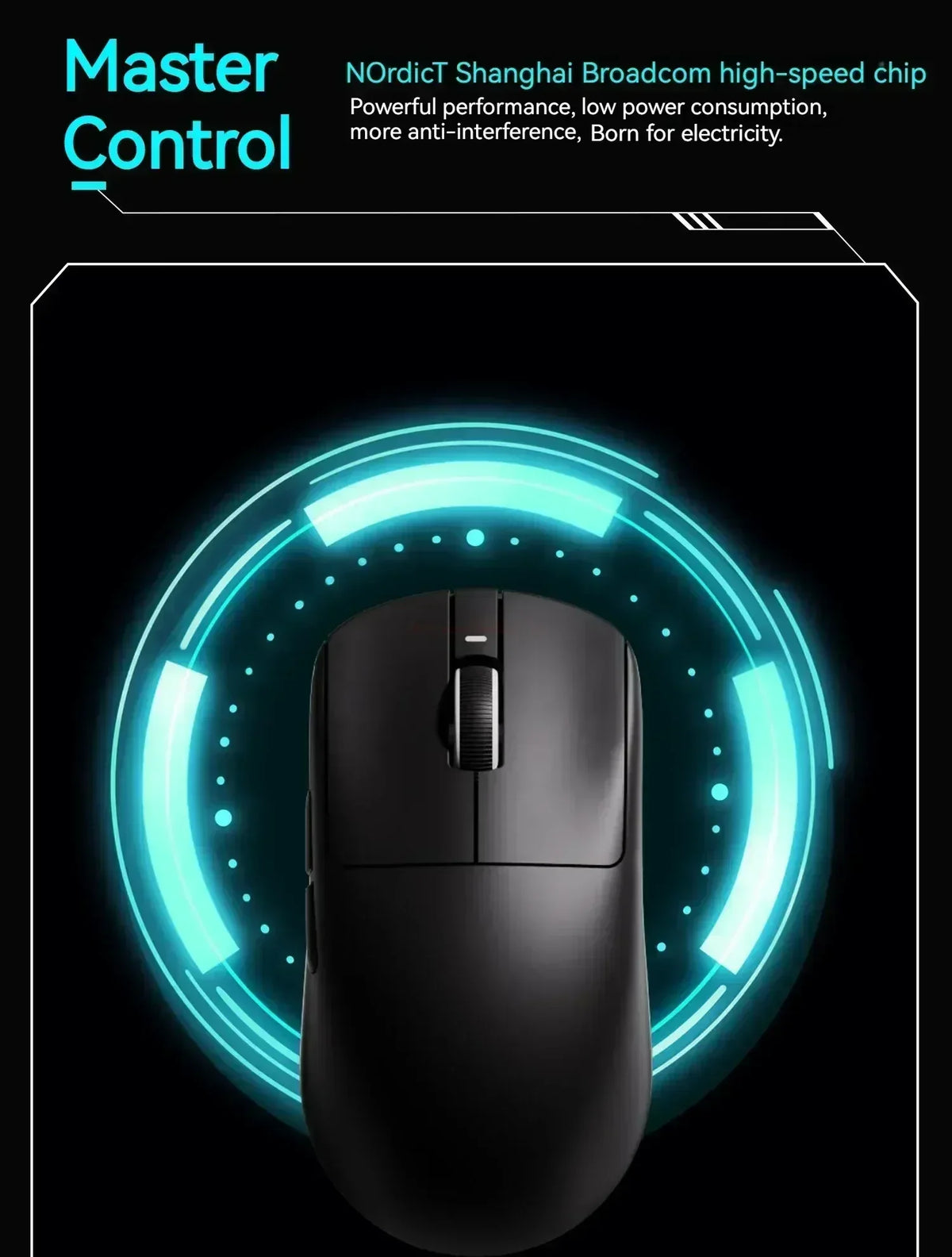 Gaming Mouse Cordless Light Ambidextrous 26000 DPI