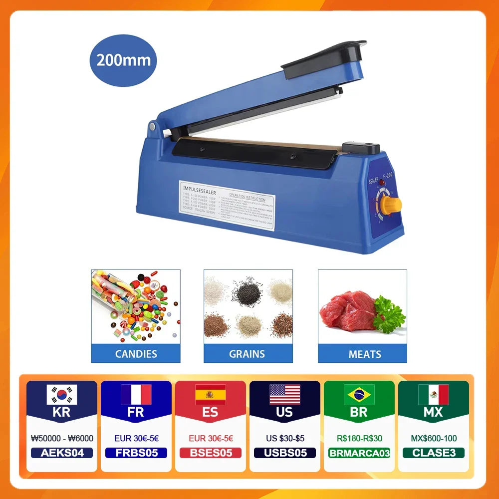 Heat Sealer 8 Inch Hand-Held Impulse Bag Sealer Travel-Friendly Packaging Device Fall 2025 Airtight Food Storage
