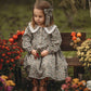 Plush girls' dress - vintage-inspired floral-pattern, cotton, for special occasions and holidays