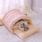 Cat Bed Cocoon Plush Coral Fleece Nest Indoor Winter 2025 Cozy Snuggly Warm Retreat For Cats