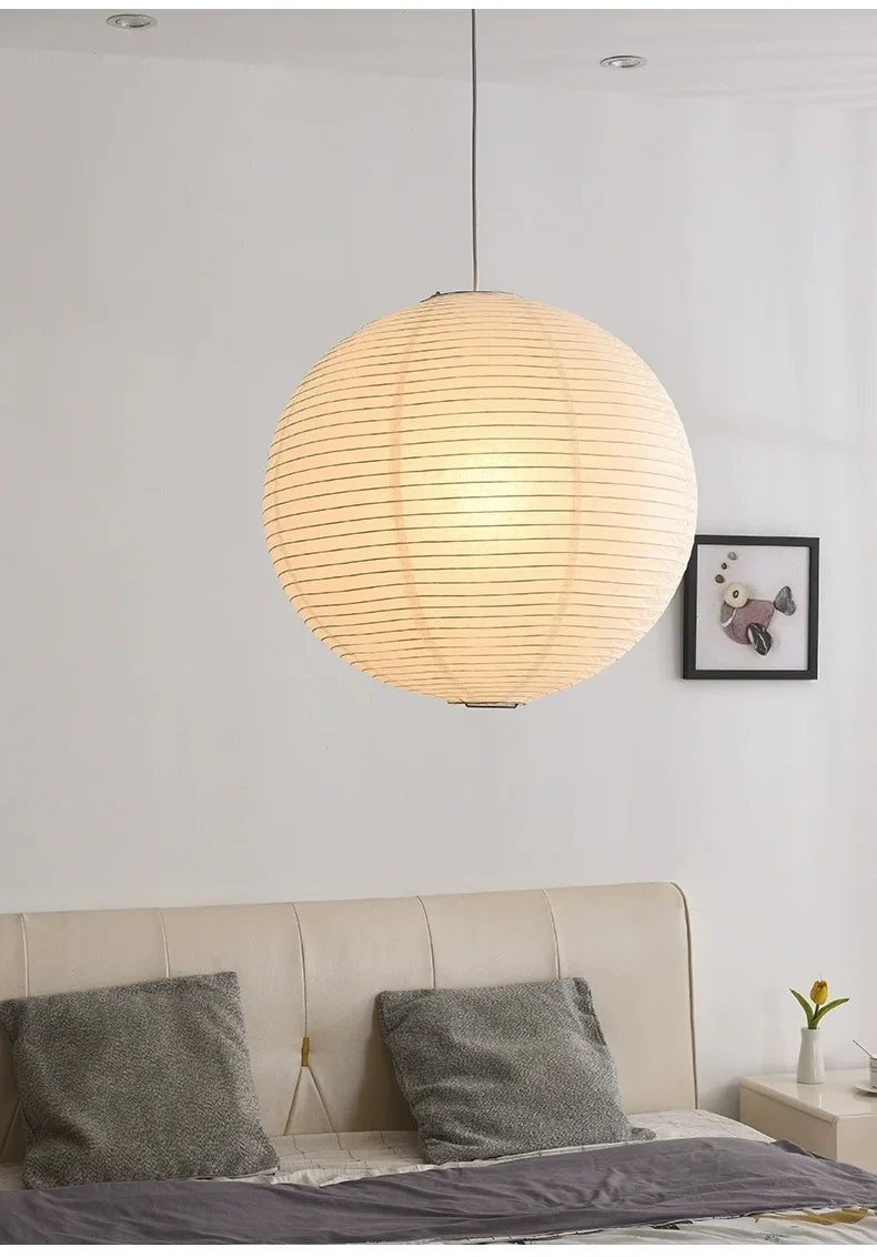 Wabi Japandi Sabi Round Pendant Light E27 LED Hanging Cozy Lamp
