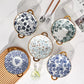 Inch 7.5 Japanese Ceramic Noodle Bowl With Handles Blue