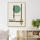 Bauhaus Green Minimalist Wall Art Canvas Print Water-Resistant