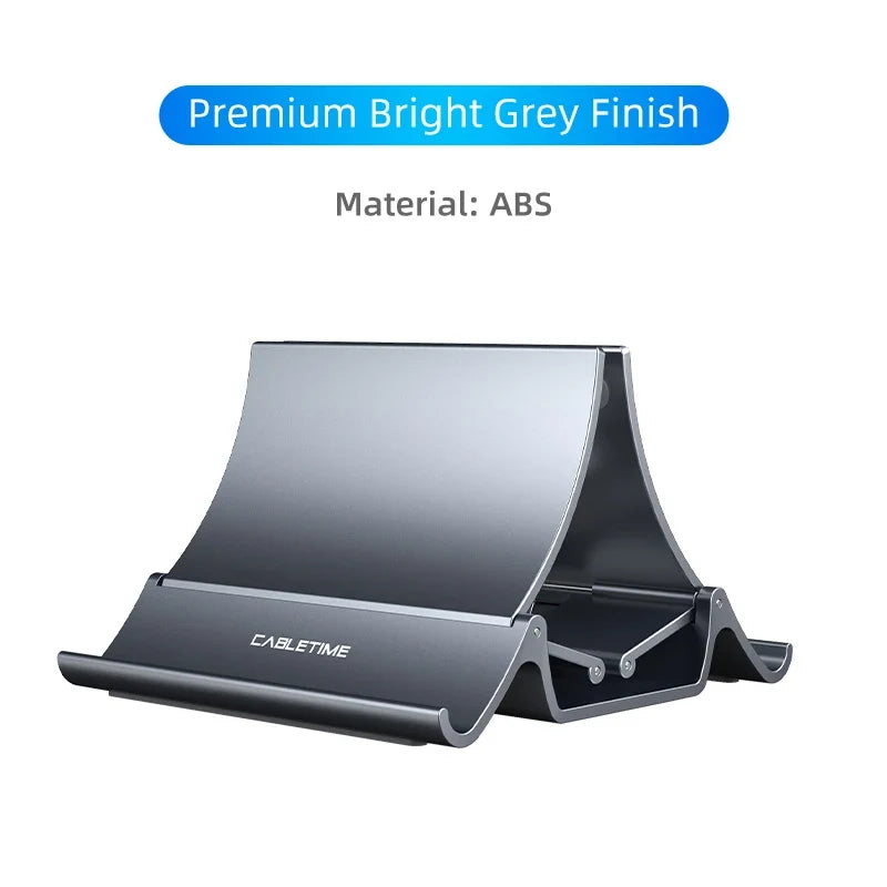 Laptop Vertical Stand with Silicone Grip - Dual Device Holder for MacBook & Tablet, Heat Dissipation,
