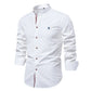 Long Cotton Sleeve Shirt for Men - Solid Color Casual Wear, High Quality
