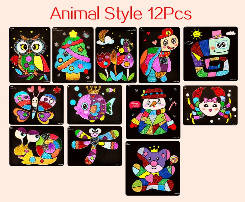 DIY Creative Magic Transfer Painting Craft Kit for Kids - Educational Arts & Crafts Learning Toy, Cartoon Drawing Fun  20x17cm (7.8x6.6 inch)