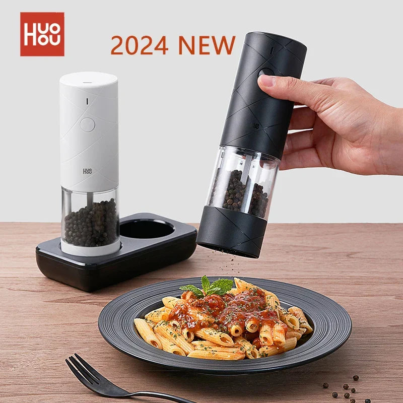 Motor-Driven Pepper Grinder Kit With LED Light, 2Pc Salt And Spice Mill, 6 Grind Modes, Holiday 2025 Gift