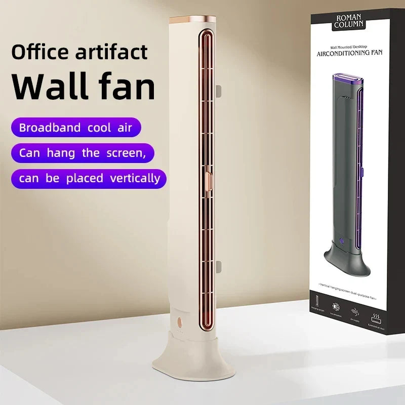 Bladeless Fan 1200mAh Travel-Friendly Tower Fan USB Battery-Powered Vertical Cooling Fan Fall 2025 Cordless Quiet Household Office