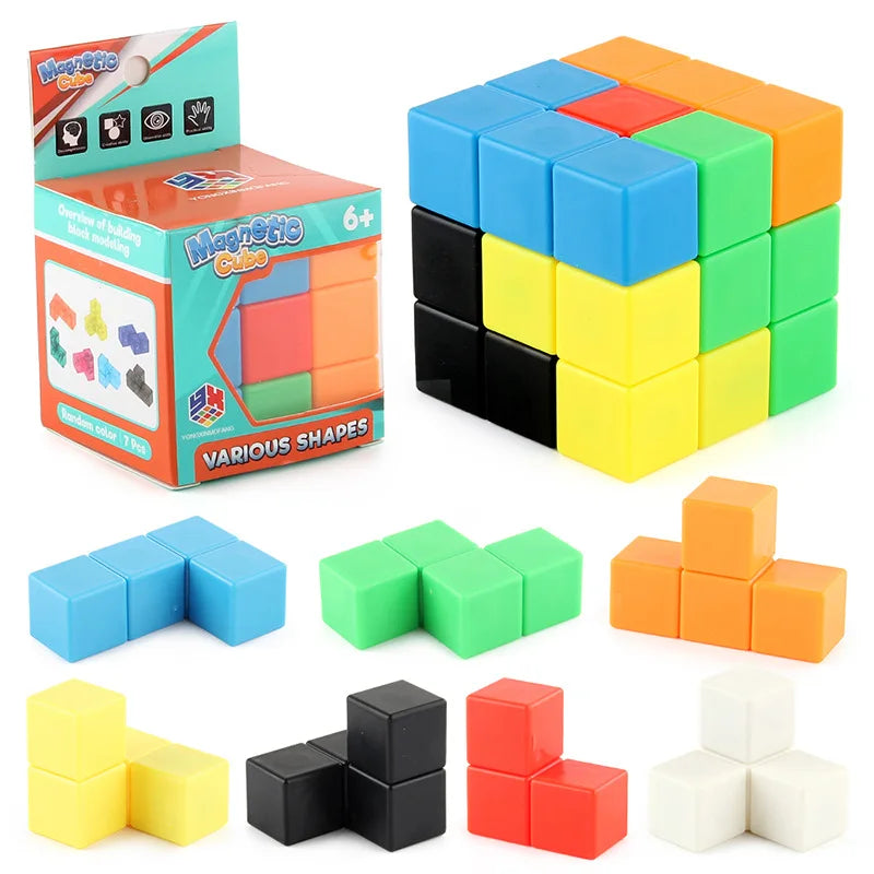 Magnetic Removable Cube Building Blocks - Educational Fidget Puzzle Toy for Kids, Fun Gift for Early Learning