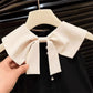 Plush and flattering girls' knee-length dress - sleeveless, bow-collar, polyester, birthday party