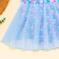 Mermaid-Scale Print, Ruffle Sleeves, Tulle, Polyester Elastane, Beach – Fast-Dry Sturdy Girls' One-Piece Swimsuit