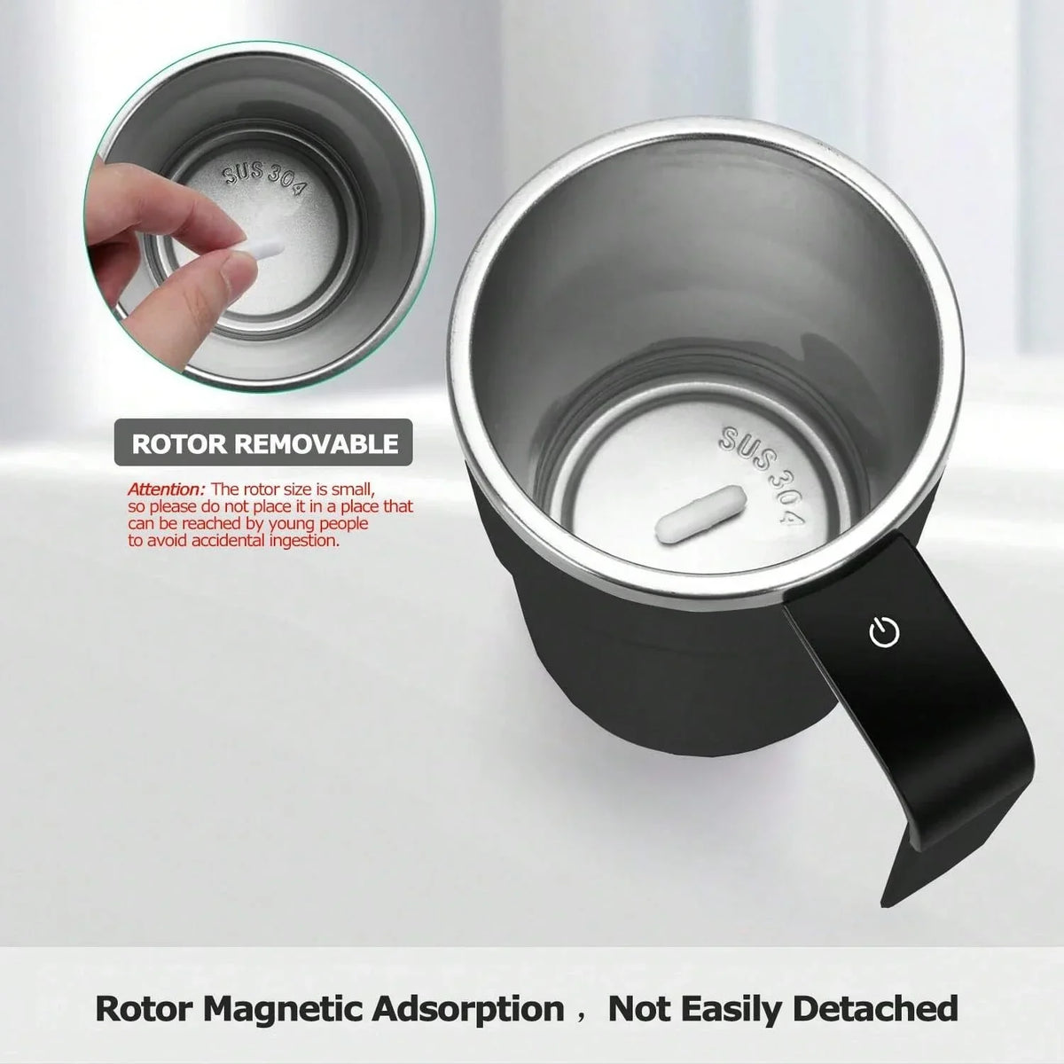Self Stirring Mug 380ML Stainless Steel Interior USB Battery-Powered Motor-Driven Coffee Cup Back To Work 2025 IP67 Water-Resistant