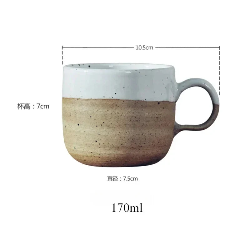 Ceramic Coffee Mug 170ml Frosted Stoneware Scandinavian Retro Minimalist Coffee Cup Fall 2025 Cozy Gift
