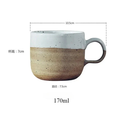Ceramic Coffee Mug 170ml Frosted Stoneware Scandinavian Retro Minimalist Coffee Cup Fall 2025 Cozy Gift