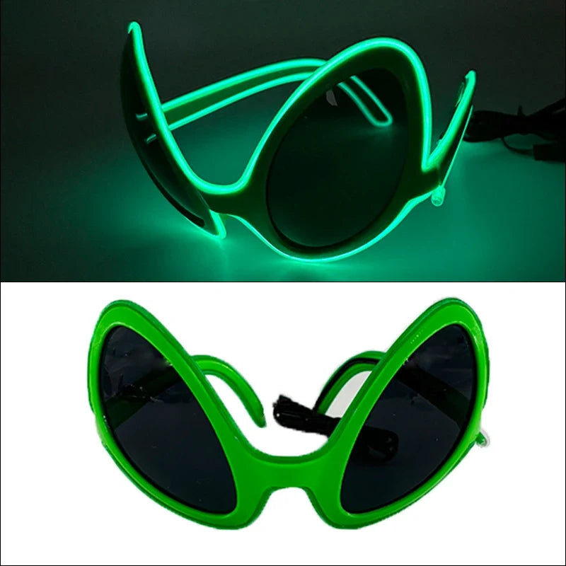 LED Neon Glasses - Glow Sunglasses for Parties, EL Wire Neon Glasses for Kids & Adults
