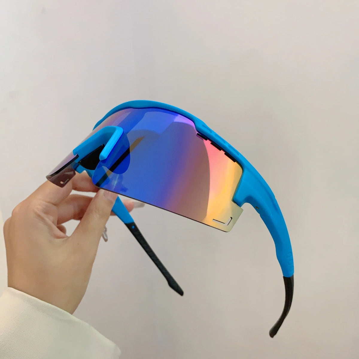Sports Oversized Sunglasses Men, 2025 Punk Mirror Anti-UV Riding Shades