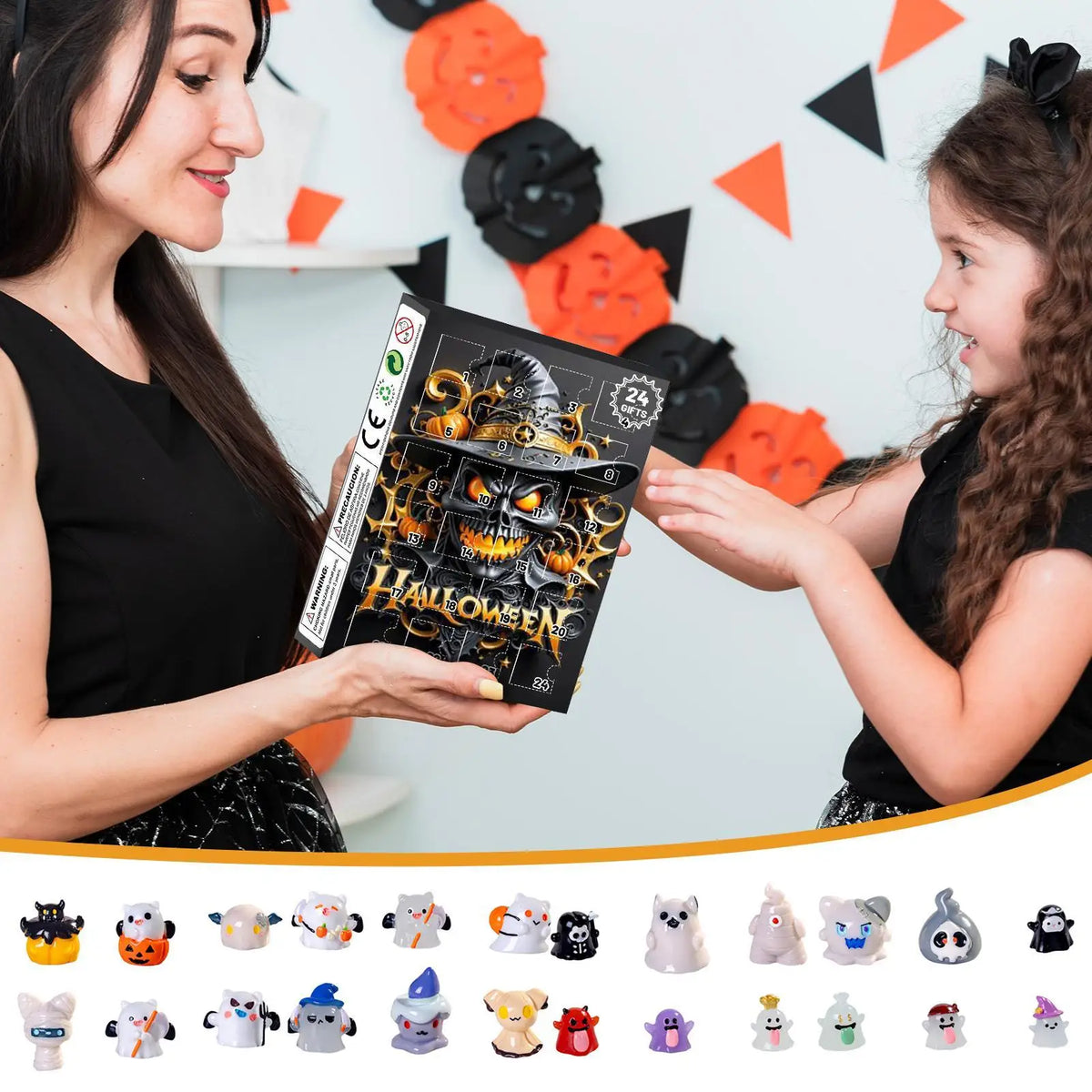 Advent Halloween Calendar 24 Days Tabletop Decor Collectible
