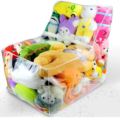 Toy Storage Stool Thickened PVC Transparent Seat Kids 2-In-1 Organizer Chair Playroom Fall 2025 Water-Resistant Simple Clean